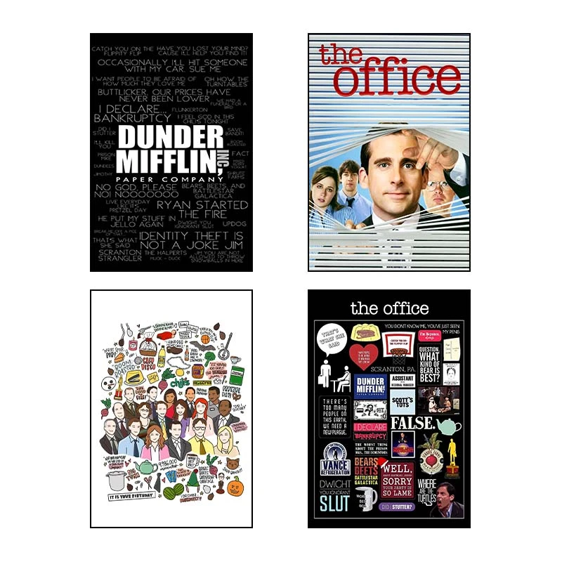 تابلو شاسي کارنيکا طرح The Office کد 94846 مجموعه 4 عددی