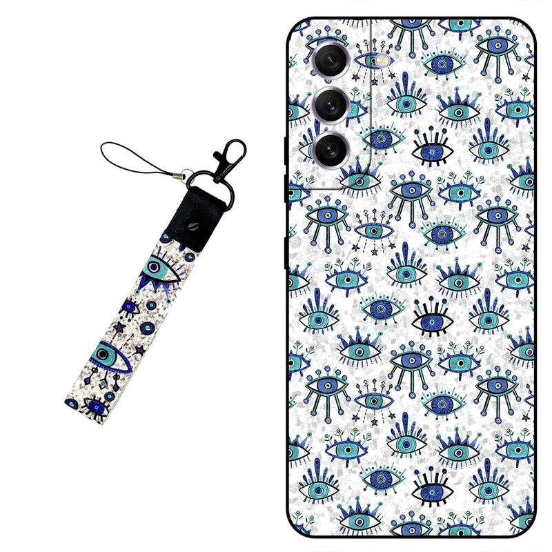 کاور مگافون طرح چشم نظر مدل 6464 مناسب برای گوشی موبایل سامسونگ Galaxy S22 Plus 5G به همراه بند آویز