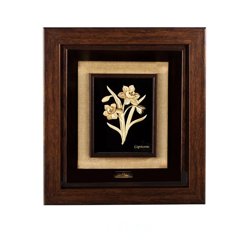 تابلو ورق طلا الون مدل گل نرگس