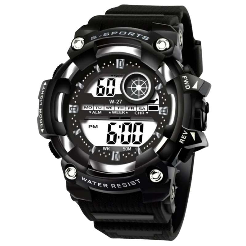 ساعت مچی دیجیتال مدل تک زمانه کرنومتر دار کد ۱ ساعت مچی دیجیتال مدل تک زمانه کرنومتر دار کد ۱