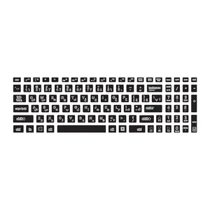 برچسب حروف فارسی کیبورد توییجین و موییجین مدل black 01 مناسب برای لپ تاپ ایسوس X54,K54
