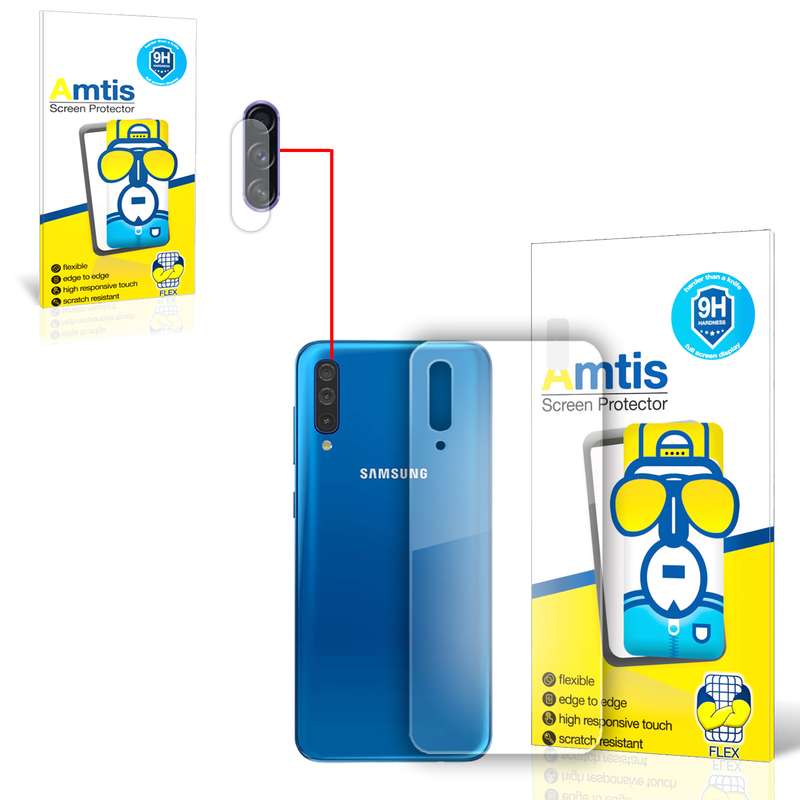محافظ لنز دوربین امتیس مدل A50 مناسب برای گوشی موبایل سامسونگ GALAXY A50 به همراه محافظ پشت گوشی