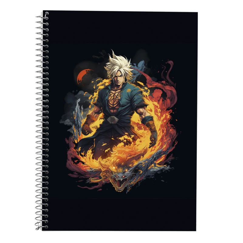 دفتر زبان 50 برگ مدوپد مدل سه خط طرح Naroto کد DF11098