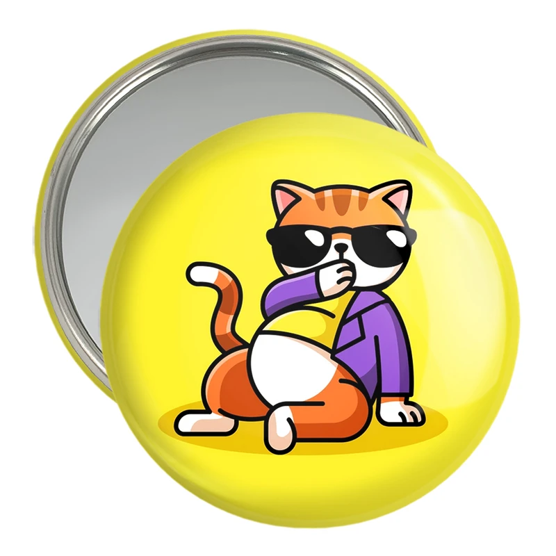 آینه جیبی خندالو مدل حیوانات بامزه گربه کد 28366