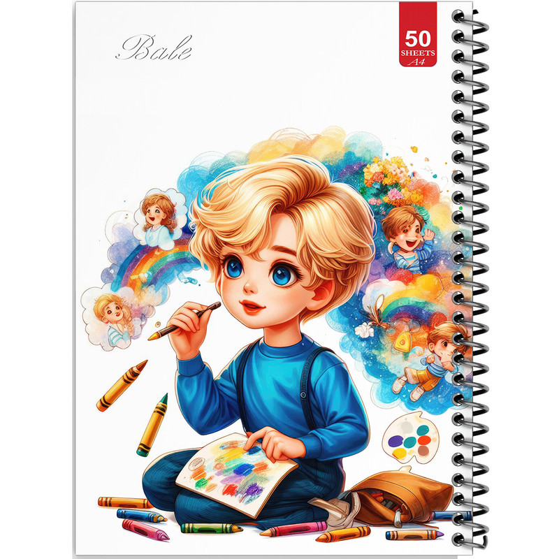 دفتر نقاشی 50 برگ انتشارات بله طرح پسر طراح کد A4-L175