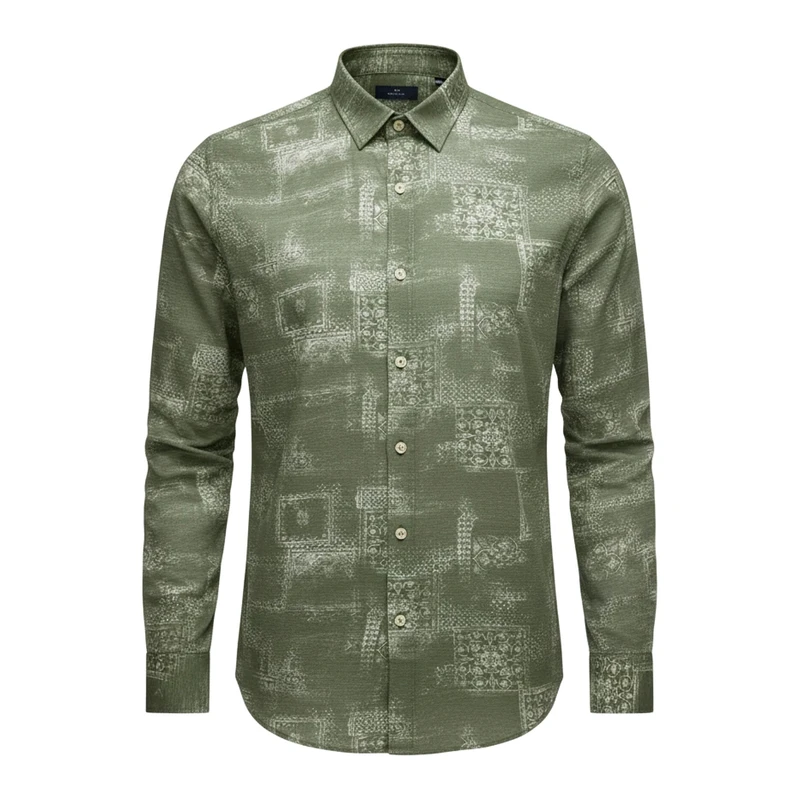 پیراهن آستین بلند یقه برگردان مردانه مدل per1