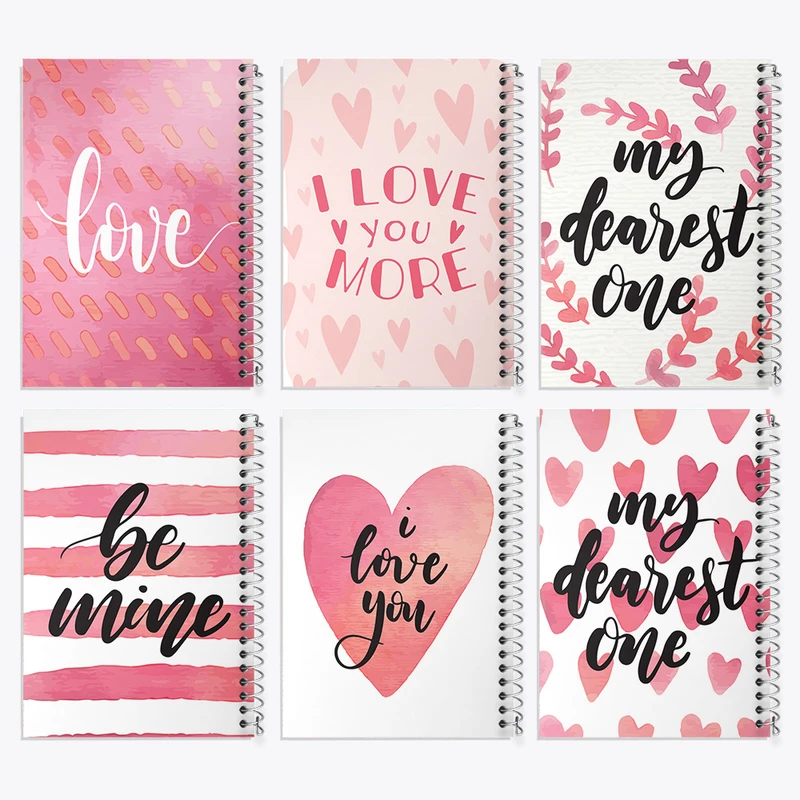 دفتر نقاشی 50 برگ خندالو طرح عاشقانه (Love) کد 837 مجموعه 6 عددی