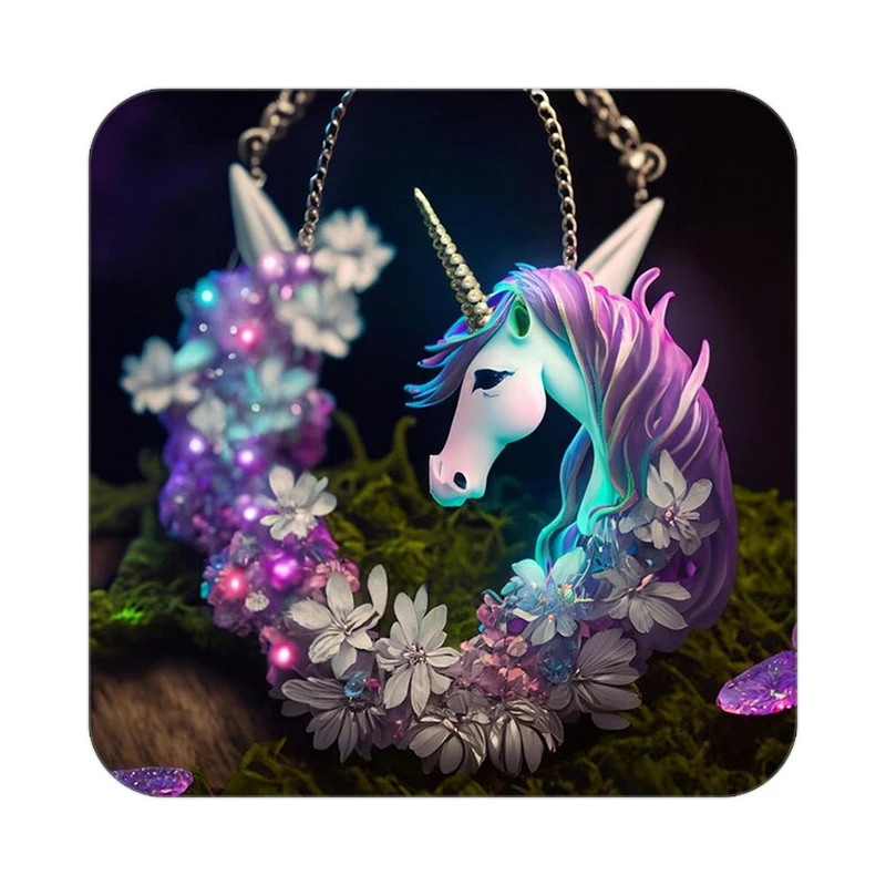 زیر لیوانی کاکتی طرح اسب تک شاخ و یونیکورن مدل mp31082