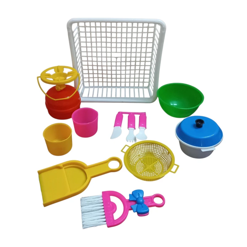 ست اسباب بازی آشپزخانه مدل لوازم پیک نیک سبدی مجموعه 13 تکه