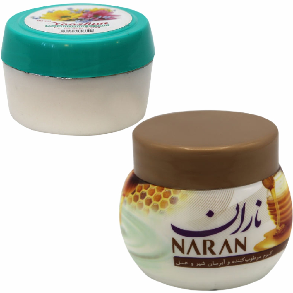 کرم نرم کننده یوشن مدل گل حجم 90 میلی لیتر به همراه کرم مرطوب کننده ناران مدل عسل حجم 180 میلی لیتر
