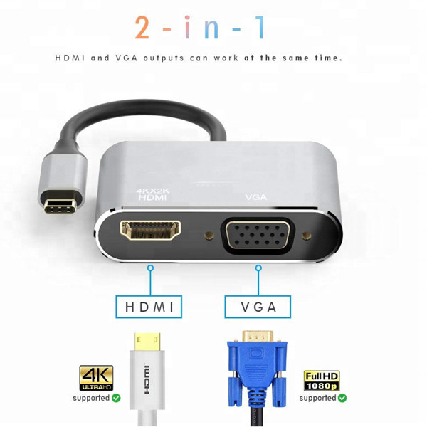 مبدل USB-C به HDMI/VGA مدل DJ61316
