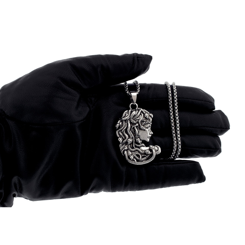 گردنبند مردانه برانت مدل رخ الهه مدوسا