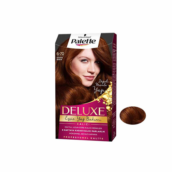 کیت رنگ مو پلت سری DELUXE شماره 70-6 حجم 50 میلی لیتر رنگ مسی قهوه