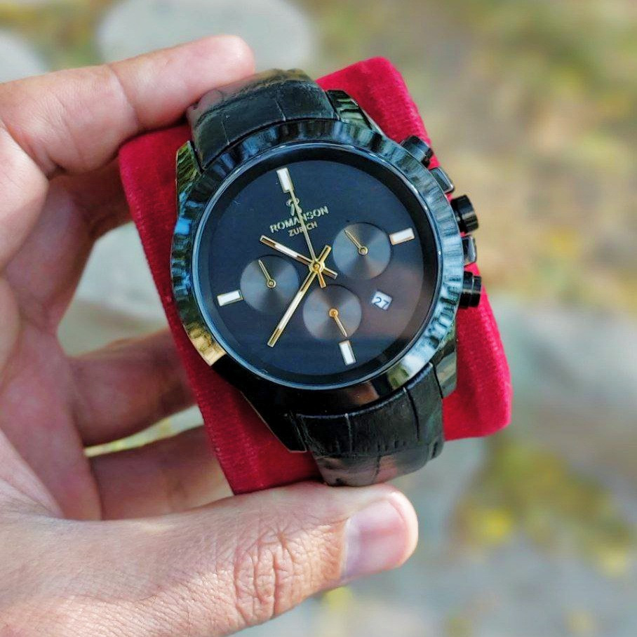 ساعت مچی عقربهای مردانه رومانسون مدل سه موتور فعال کرنوگراف بند چرم کد 001 ساعت مچی عقربهای مردانه رومانسون مدل سه موتور فعال کرنوگراف بند چرم کد 001