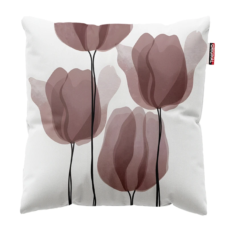 کوسن پاد آفرین مدل مینیمال طرح گل و برگ کد PK303310 سایز 30*30 سانتی متر