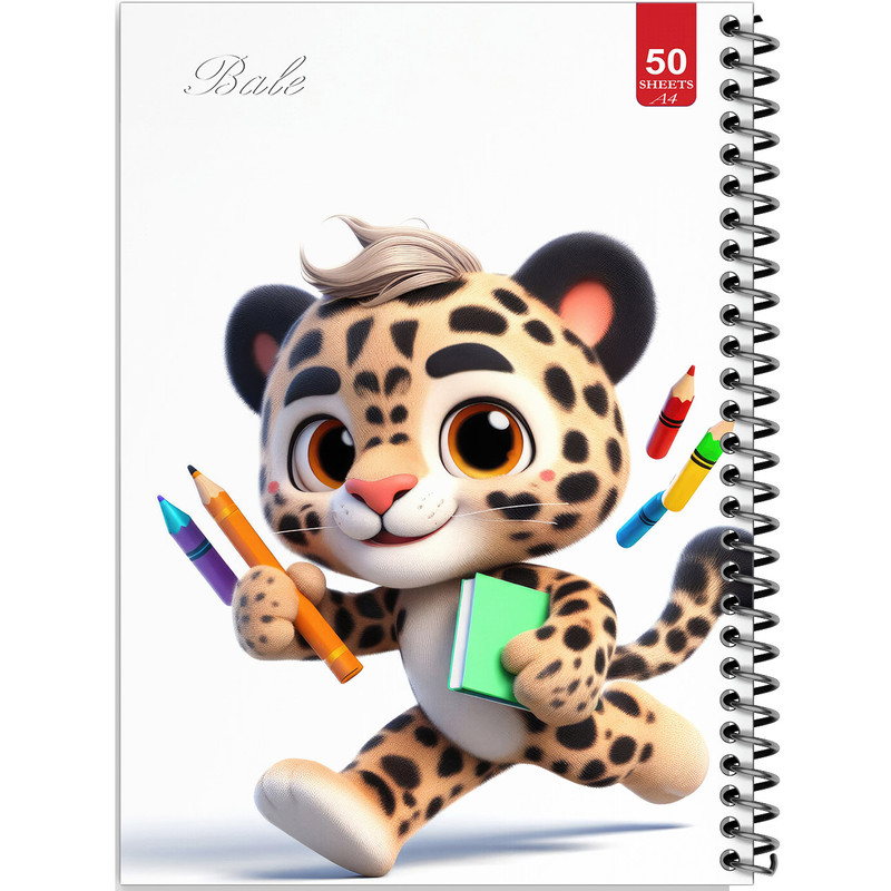 دفتر نقاشی 50 برگ انتشارات بله طرح ببری کوچولو و مداد رنگی کد A4-L331