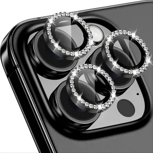 محافظ لنز دوربین گوف مدل رینگی نگین دار مناسب برای گوشی موبایل اپل iPhone 16 Pro /16 Pro Max