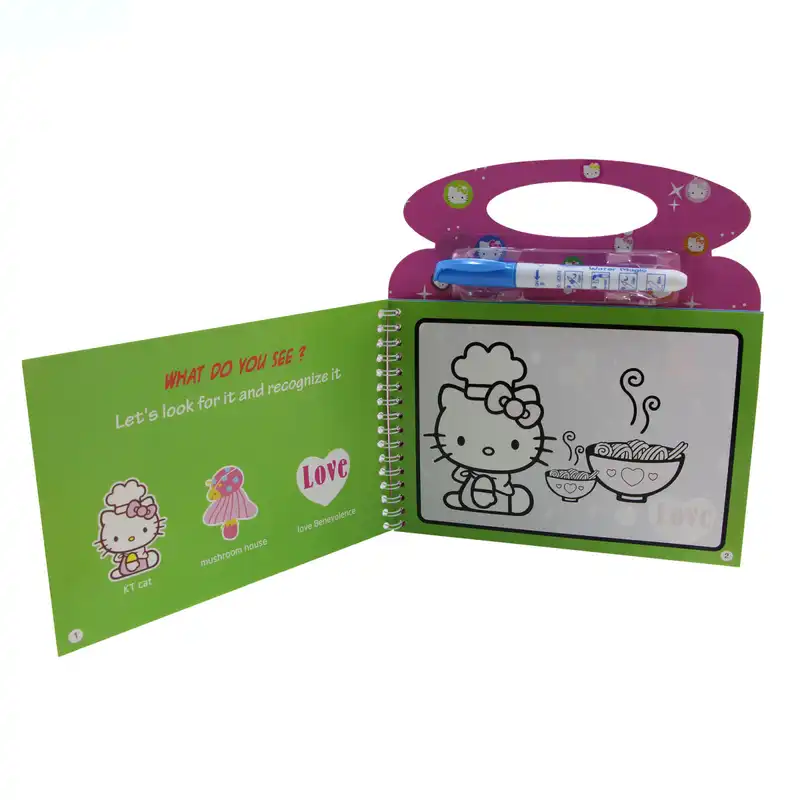 دفتر نقاشی مدل مجیک واتر طرح کیتی به همراه قلم