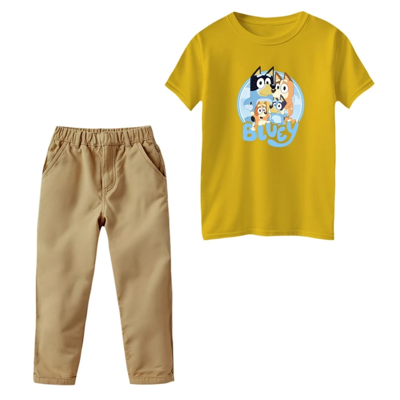 ست تی‌شرت و شلوار پسرانه مدل بلویی کد 02