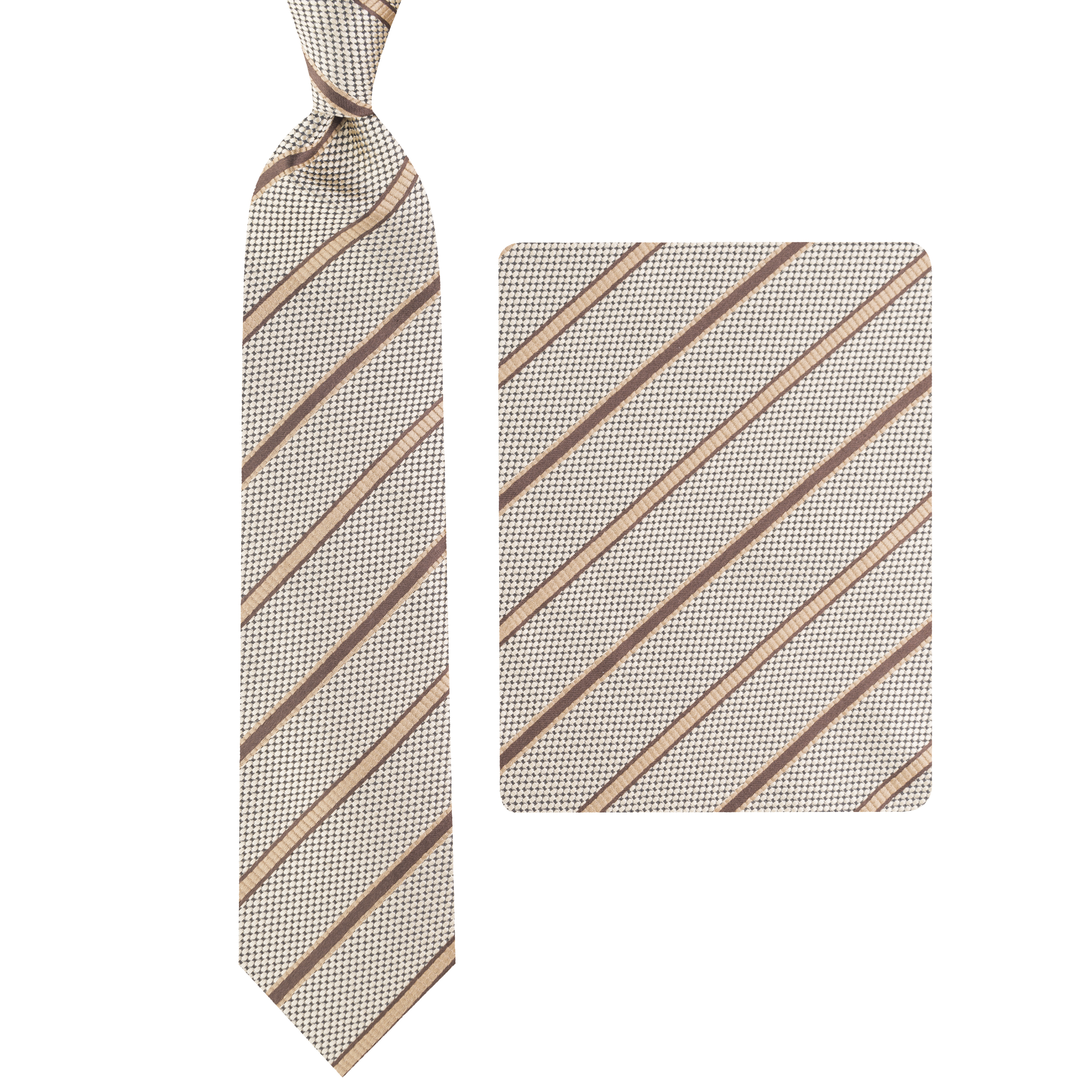 ست کراوات و دستمال جیب مردانه مدل GF-ST1118-BR