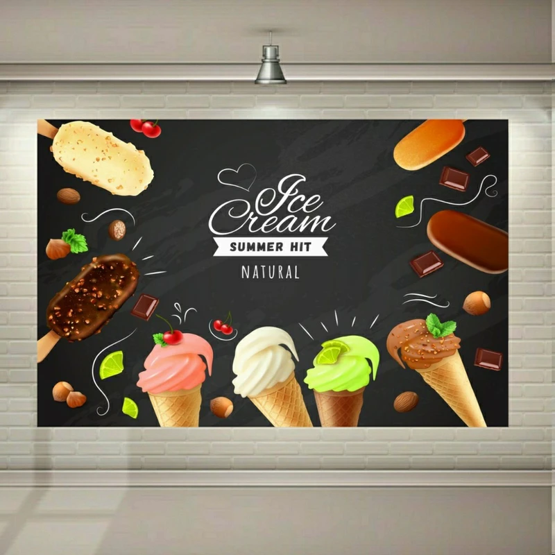 پوستر دیواری طرح بستنی مدل تخته سیاه کد SDP4908