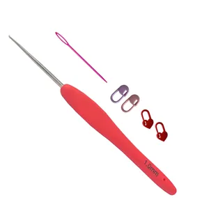 قلاب بافتنی مدل ZHL-1.0 کد 0.1 به همراه سنجاق نشانه گذار بافتنی و سوزن دوخت کاموا مجموعه 6 عددی
