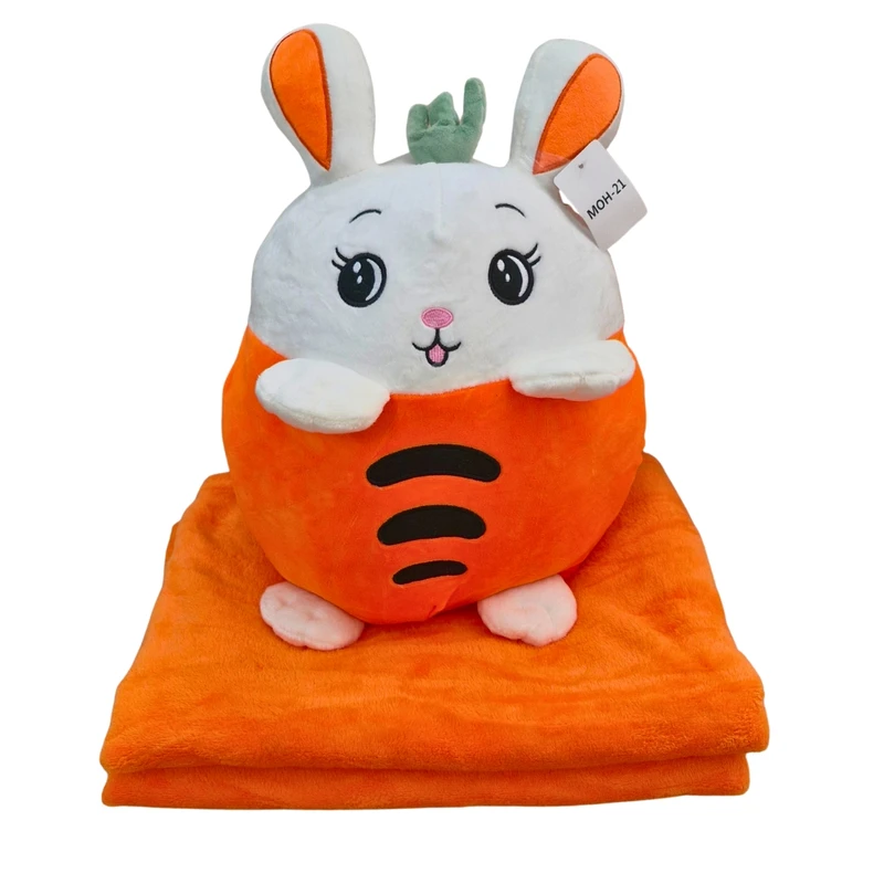 عروسک مدل خرگوش کد A01 ارتفاع 40 سانتی متر به همراه پتو