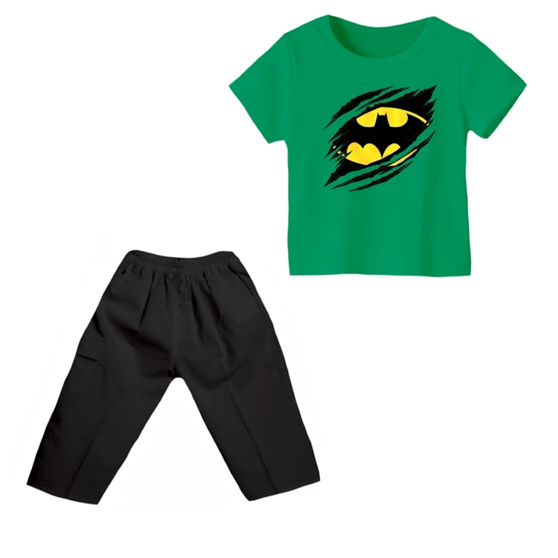 ست تی شرت و شلوارک پسرانه مدل بتمن کد ۶