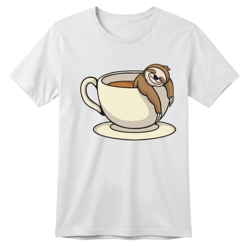 تی‌شرت آستین کوتاه بچگانه مدل تنبل و قهوه کد p2 