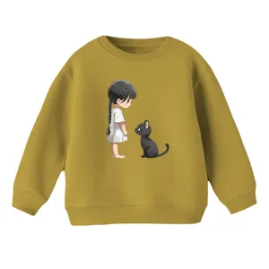 سویشرت بچگانه مدل دخترک گربه رنگ کرم