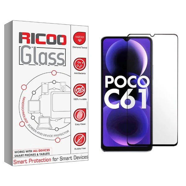 محافظ صفحه نمایش شیشه ای ریکو مدل RiC2 مناسب برای گوشی موبایل شیائومی Poco C61