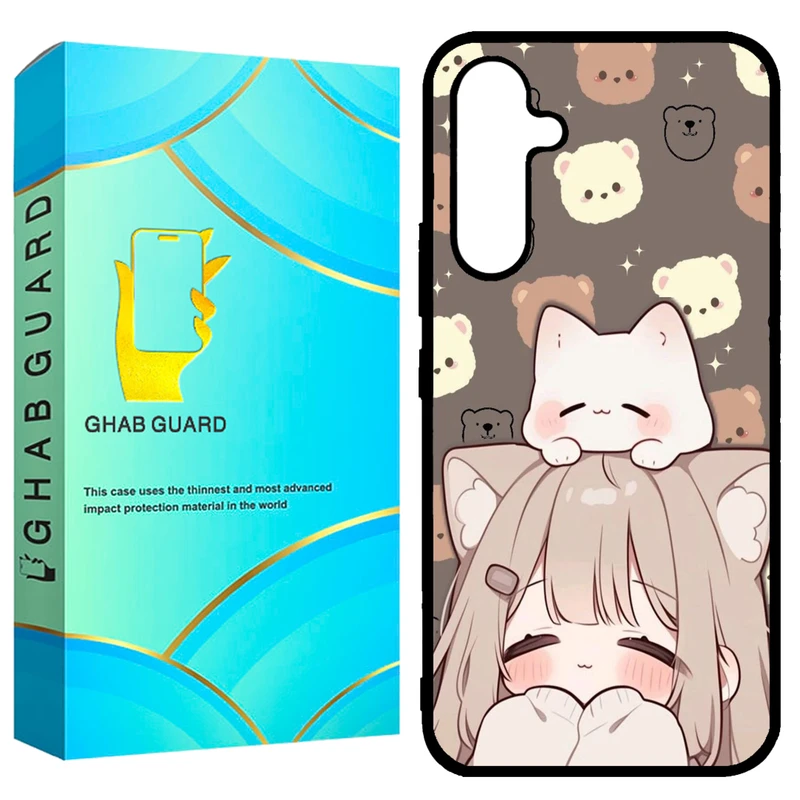 کاور قاب گارد طرح دختر و گربه مدل GCHPA54 مناسب برای گوشی موبایل سامسونگ  Galaxy A54 5G