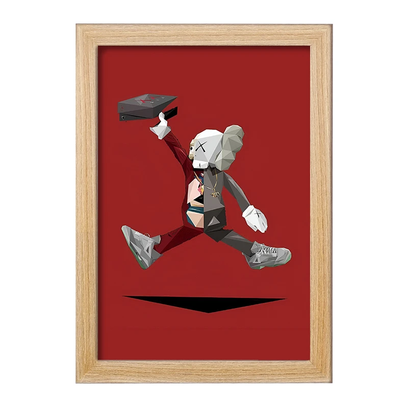 تابلو خندالو مدل عروسک کاز (kaws) کد F4006