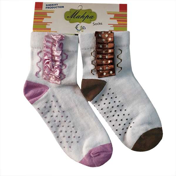 جوراب دخترانه مهپا مدل روبان دار 5 بسته 2 عددی
