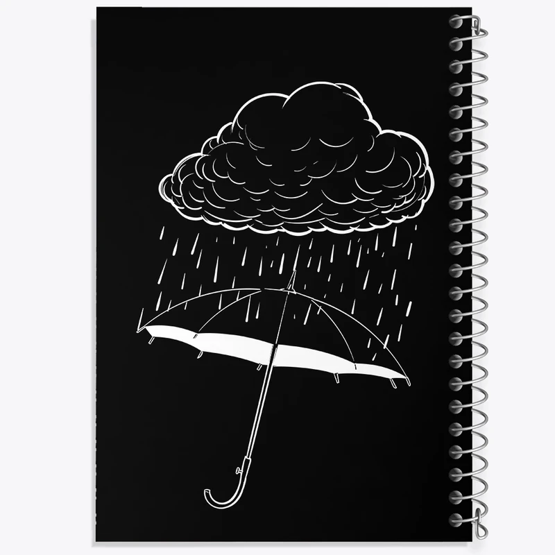 دفتر ژورنال نویسی 50 برگ خندالو مدل نقطه ای طرح ابر و باران کد F2540