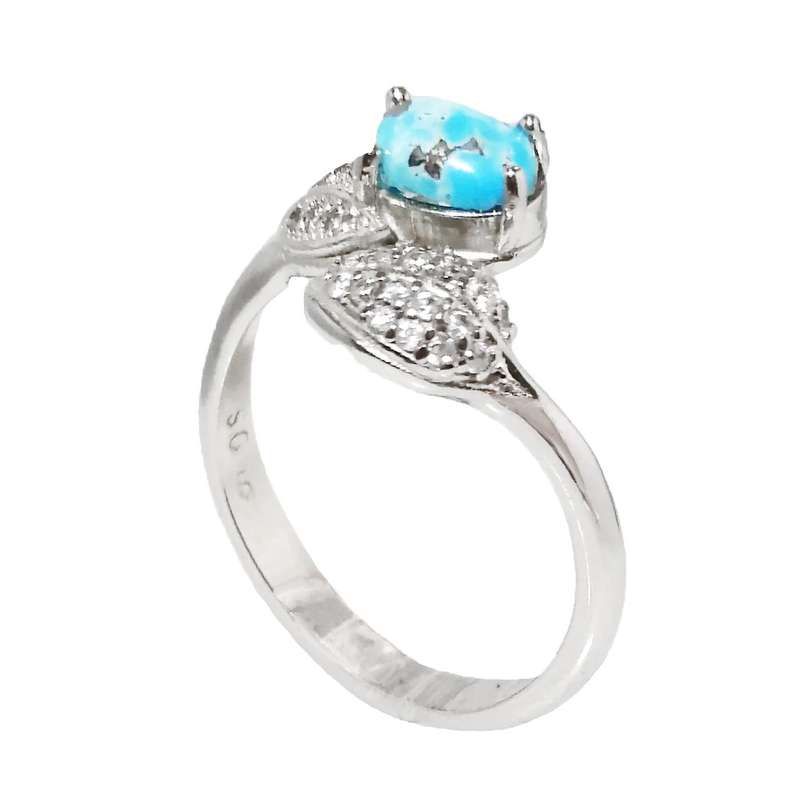 انگشتر نقره زنانه مدل فیروزه نیشابور FW3022