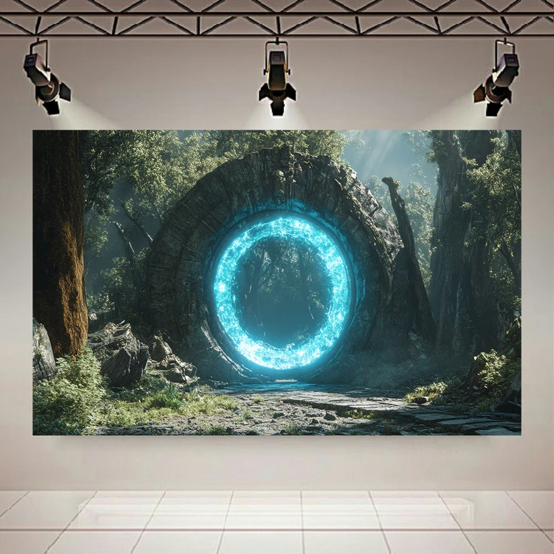 پوستر پارچه ای طرح مخمل جنگل جادویی مدل دروازه اسرارآمیز کد AR305151