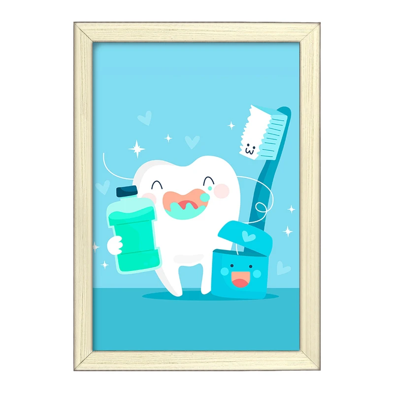 تابلو خندالو طرح دندان و دندان پزشکی کودکانه کد 36738