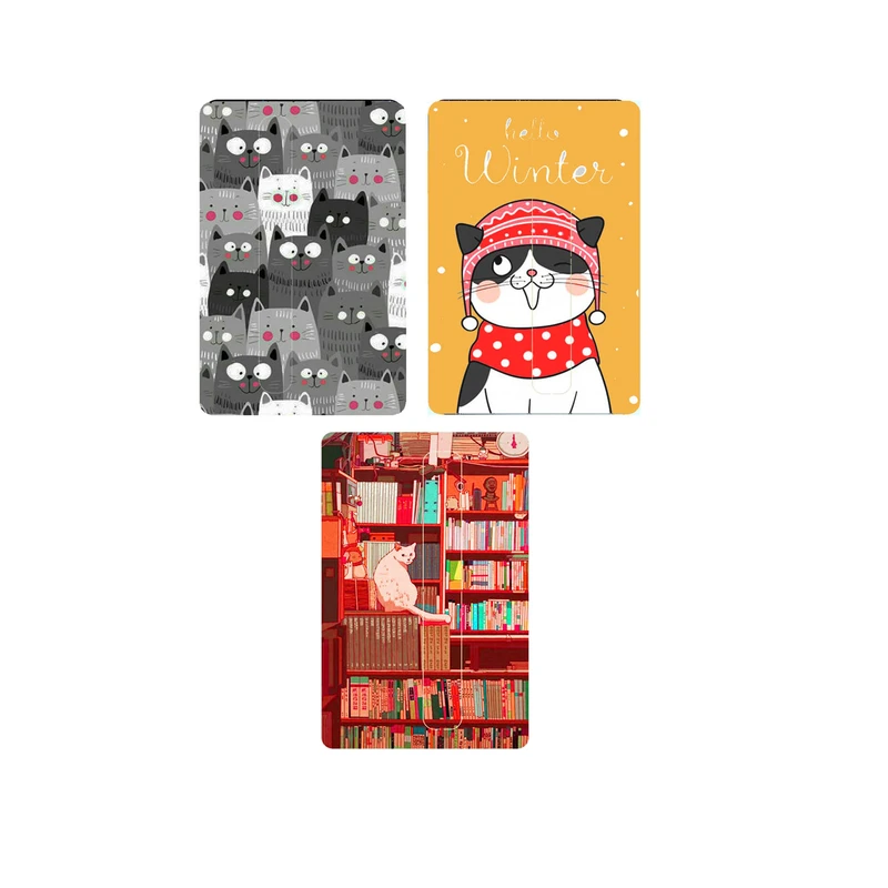 استیکر کارت طرح گربه کد 022 بسته 3 عددی