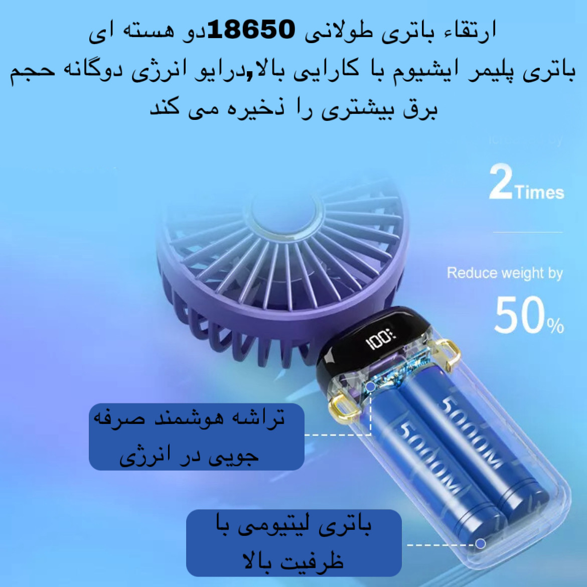 پنکه شارژی مدل N15