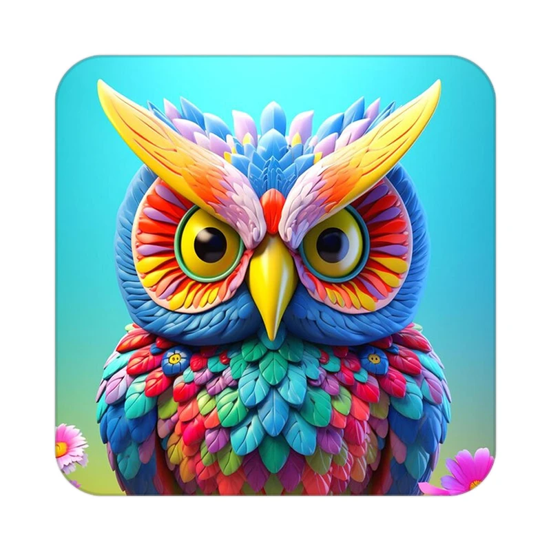 زیر لیوانی کاکتی طرح حیوانات رنگی مدل mp26439