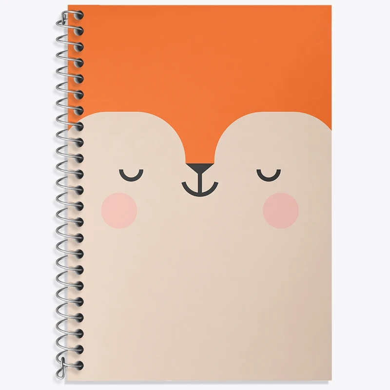 دفتر زبان 50 برگ خندالو مدل دو خط طرح روباه کیوت کد N1523