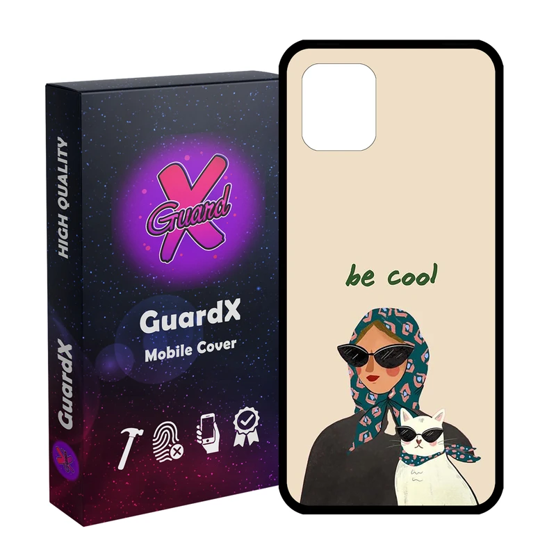 کاور گارد ایکس طرح دختر و گربه مدل Glass10726 مناسب برای گوشی موبایل سامسونگ Galaxy Note 10 Lite / A81