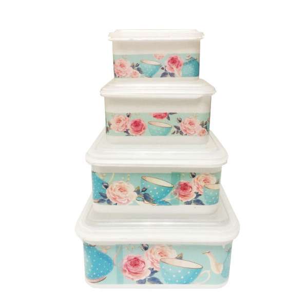 ظرف نگهدارنده فرش کیپس مدل قوری و فنجان مجموعه 4 عددی