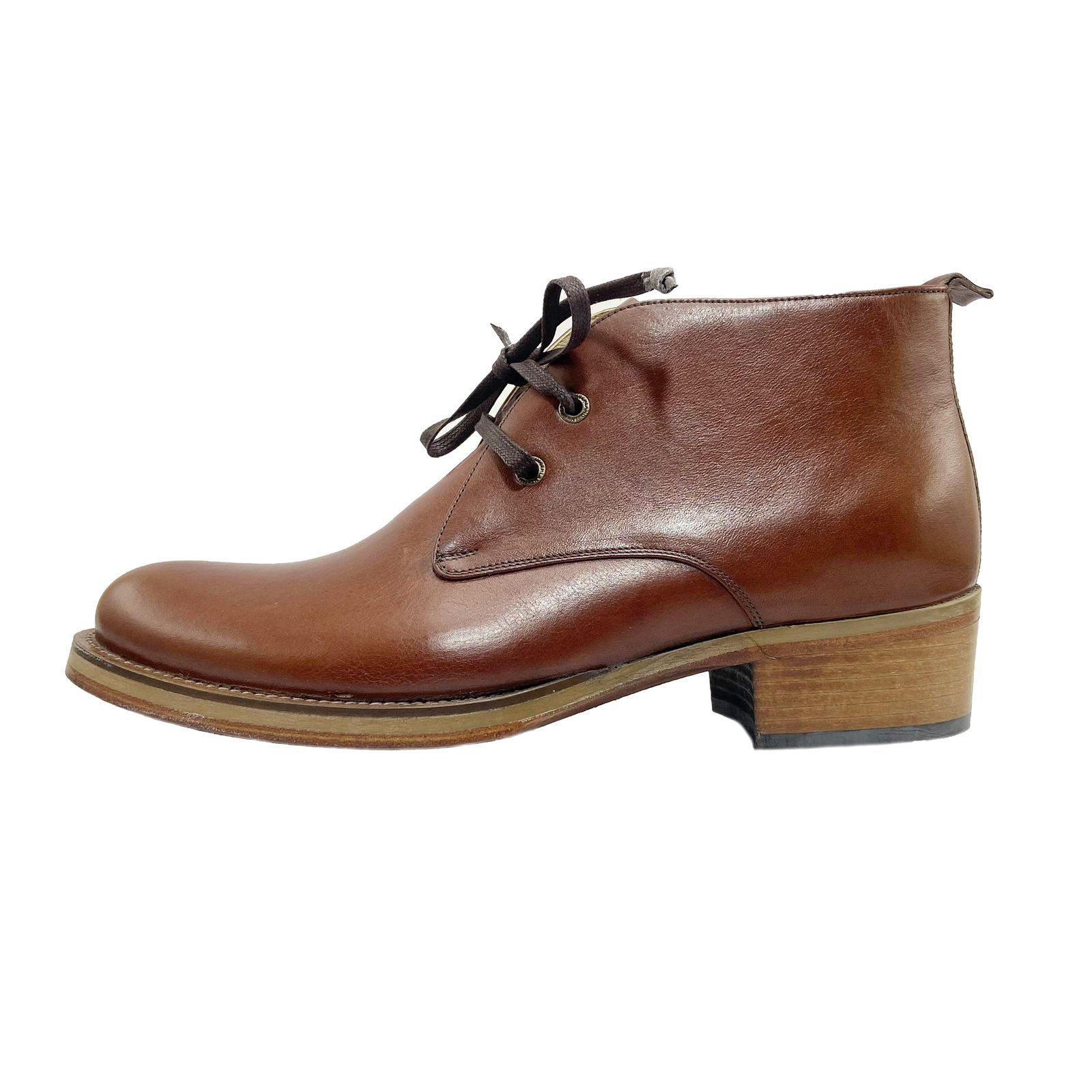 نیم بوت مردانه کرمانی مدل تمام چرم دستدوز کد 627 رنگ قهوه ای