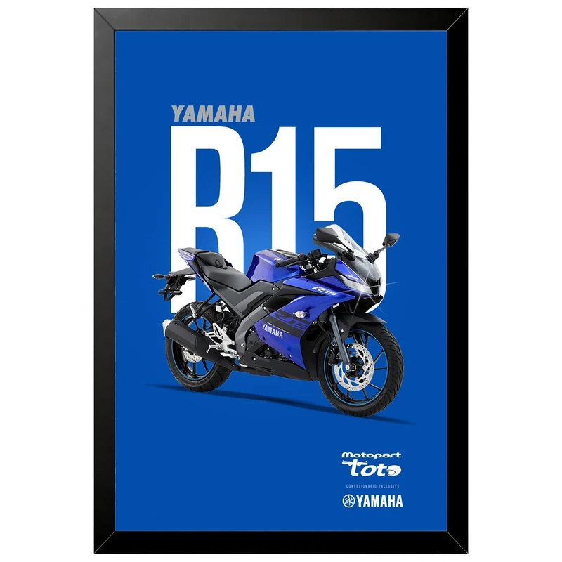 تابلو بکلیت طرح موتور سنگین یاماها Yamaha R15 مدل B-az1021 فریم مشکی