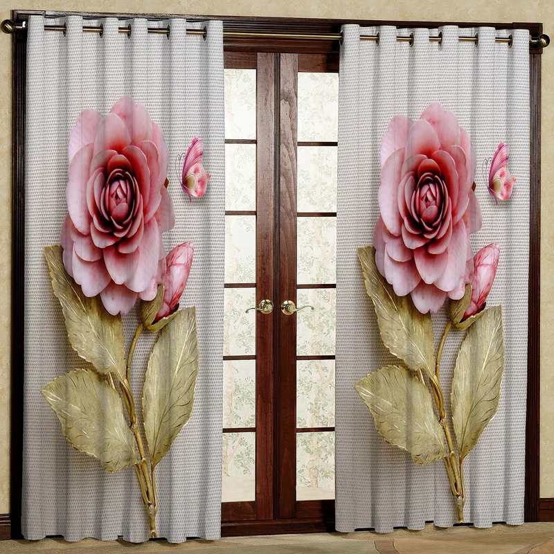 پرده مدل گل دار مخمل پانچی کد 4621 سایز 200x140 سانتی متر