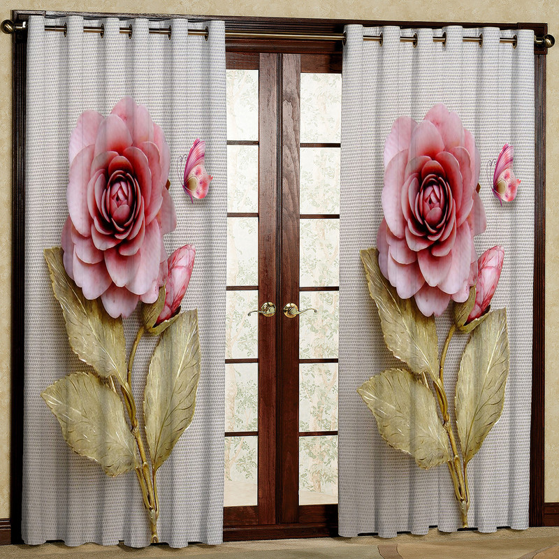  پرده مدل تک گل هازان پانچی کد 4621 سایز 140x200 سانتی متر