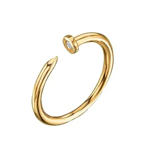    انگشتر طلا 18 عیار زنانه قیراط طرح میخ کد GH5885