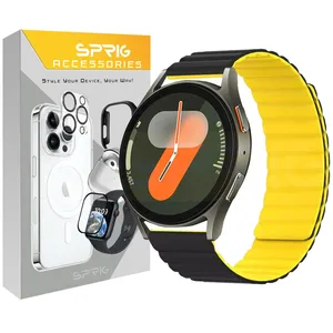 Sprig Silicone Magnetic Link BK model strap suitable for Samsung Galaxy Watch 4/5/6/7/FE size 40/43/44/46/47mm